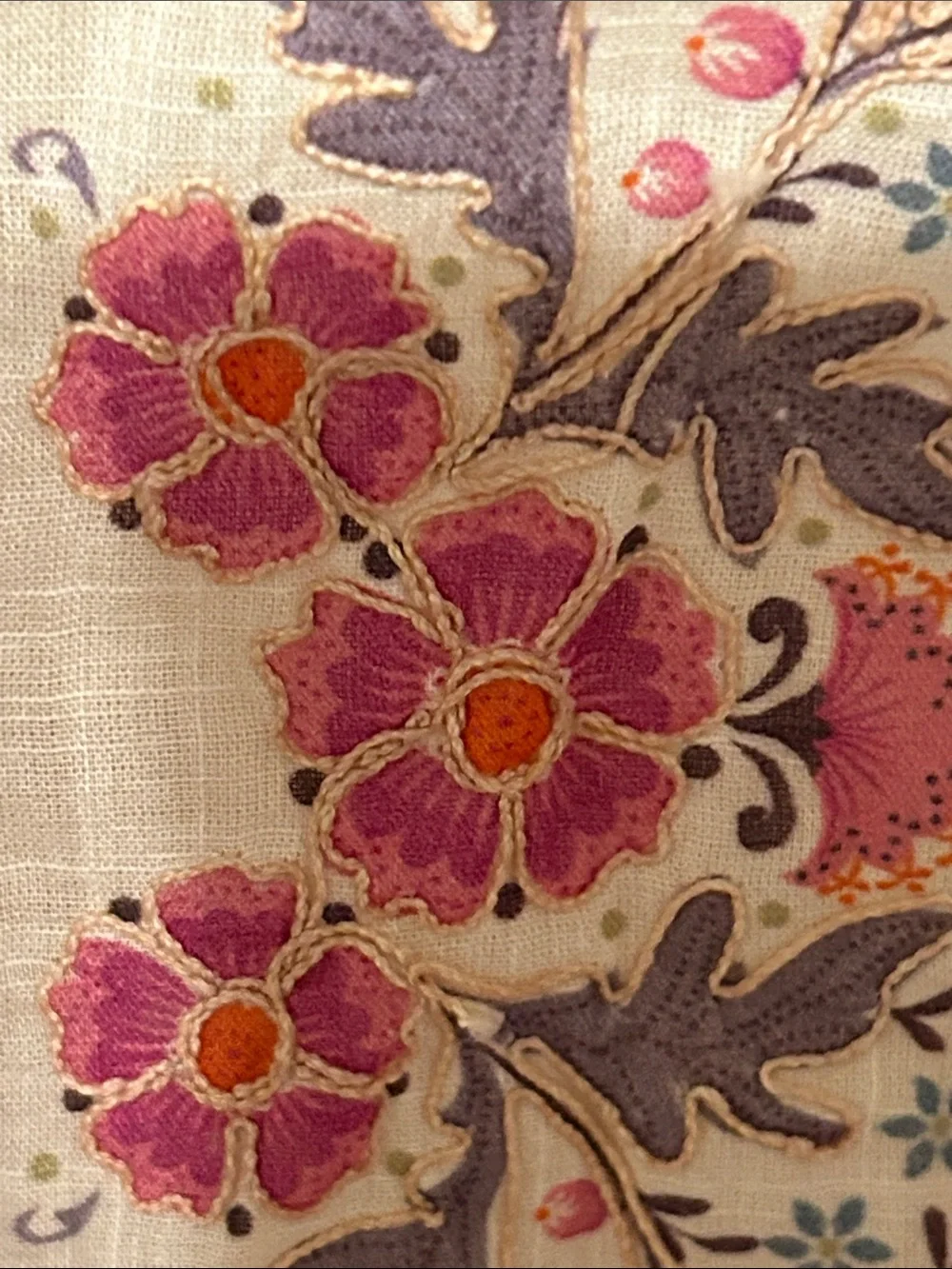 ⚓️Anthropologie Let Me Be Embroidered Cream Floral Button-Front size XS NWOT